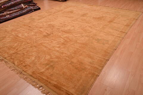 Oushak Beige Hand Knotted 100 X 128  Area Rug 100-105893 Image 6