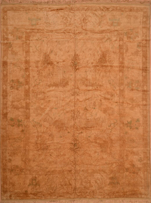 Oushak Beige Hand Knotted 100 X 128  Area Rug 100-105893 Image 0
