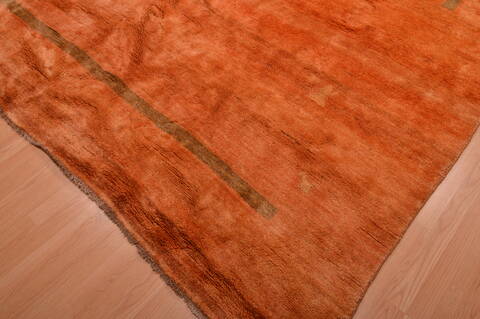 Gabbeh Orange Hand Knotted 100 X 121  Area Rug 100-105896 Image 11