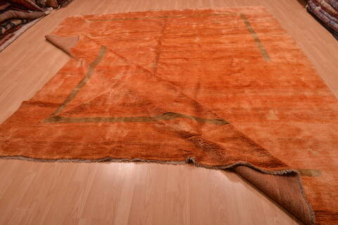 Gabbeh Orange Hand Knotted 100 X 121  Area Rug 100-105896 Image 17