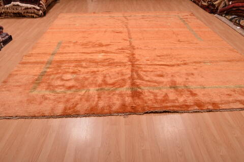 Gabbeh Orange Hand Knotted 100 X 121  Area Rug 100-105896 Image 4