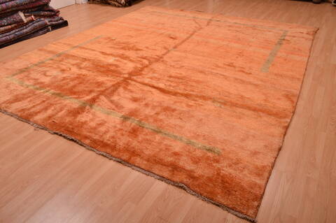 Gabbeh Orange Hand Knotted 100 X 121  Area Rug 100-105896 Image 6