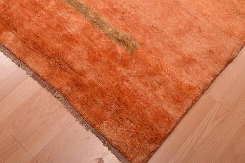 Gabbeh Orange Hand Knotted 100 X 121  Area Rug 100-105896 Image 7