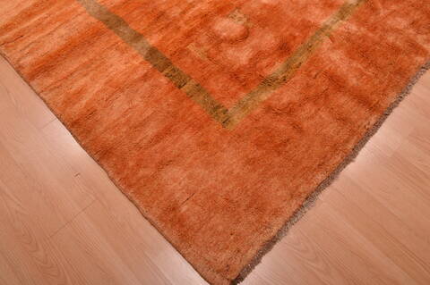 Gabbeh Orange Hand Knotted 100 X 121  Area Rug 100-105896 Image 8