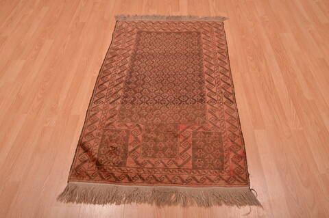 Baluch Brown Hand Knotted 210 X 47  Area Rug 100-105903 Image 4