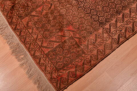 Baluch Brown Hand Knotted 210 X 47  Area Rug 100-105903 Image 7