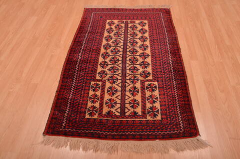 Baluch Red Hand Knotted 30 X 47  Area Rug 100-105905 Image 4