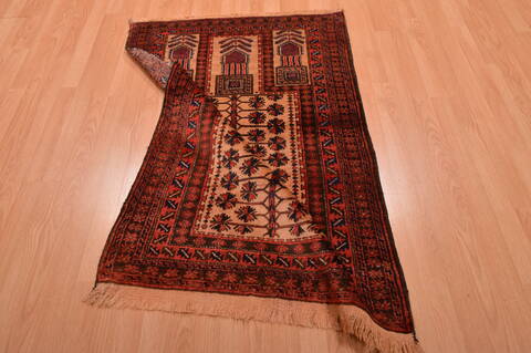 Baluch Beige Hand Knotted 30 X 48  Area Rug 100-105909 Image 11