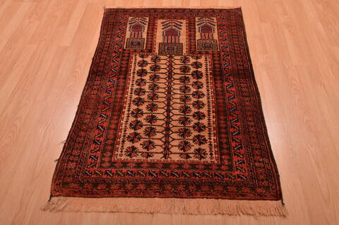 Baluch Beige Hand Knotted 30 X 48  Area Rug 100-105909 Image 1