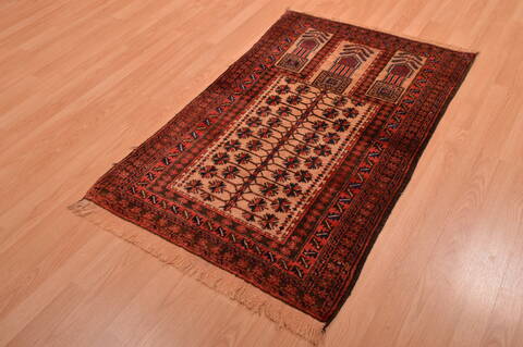 Baluch Beige Hand Knotted 30 X 48  Area Rug 100-105909 Image 2