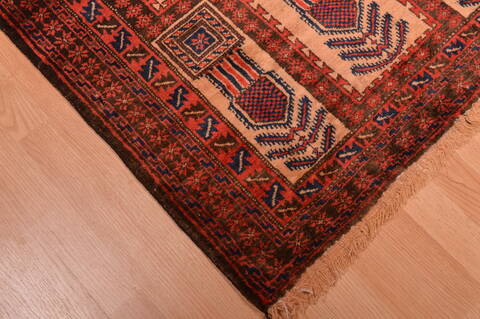 Baluch Beige Hand Knotted 30 X 48  Area Rug 100-105909 Image 5
