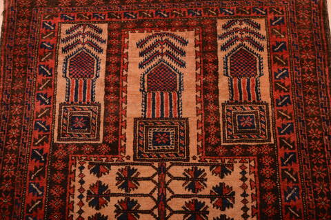 Baluch Beige Hand Knotted 30 X 48  Area Rug 100-105909 Image 7