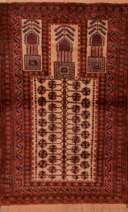 Baluch Beige Hand Knotted 30 X 48  Area Rug 100-105909 Image 0