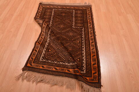 Baluch Brown Hand Knotted 30 X 47  Area Rug 100-105911 Image 11