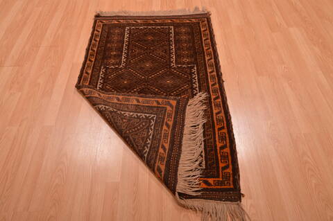 Baluch Brown Hand Knotted 30 X 47  Area Rug 100-105911 Image 12