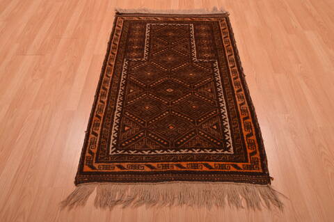 Baluch Brown Hand Knotted 30 X 47  Area Rug 100-105911 Image 1