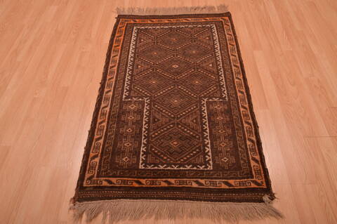 Baluch Brown Hand Knotted 30 X 47  Area Rug 100-105911 Image 4