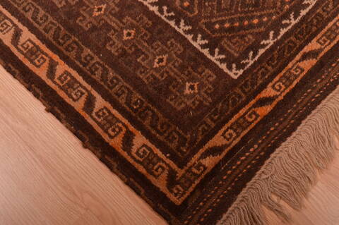 Baluch Brown Hand Knotted 30 X 47  Area Rug 100-105911 Image 5