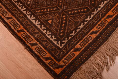 Baluch Brown Hand Knotted 30 X 47  Area Rug 100-105911 Image 7