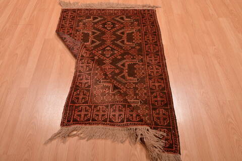 Baluch Brown Hand Knotted 29 X 45  Area Rug 100-105913 Image 12