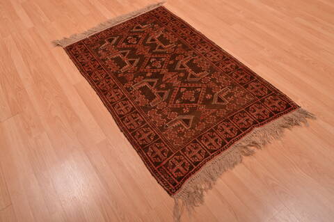 Baluch Brown Hand Knotted 29 X 45  Area Rug 100-105913 Image 3