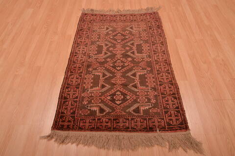 Baluch Brown Hand Knotted 29 X 45  Area Rug 100-105913 Image 4