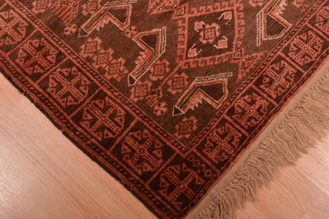 Baluch Brown Hand Knotted 29 X 45  Area Rug 100-105913 Image 8