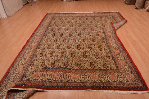 Yazd Green Hand Knotted 82 X 114  Area Rug 134-108985 Image 14