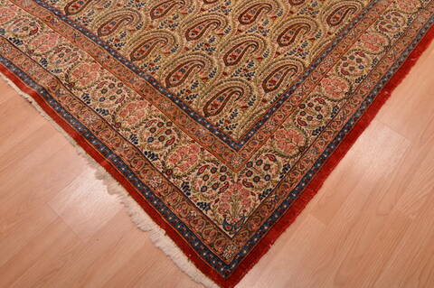 Yazd Green Hand Knotted 82 X 114  Area Rug 134-108985 Image 7