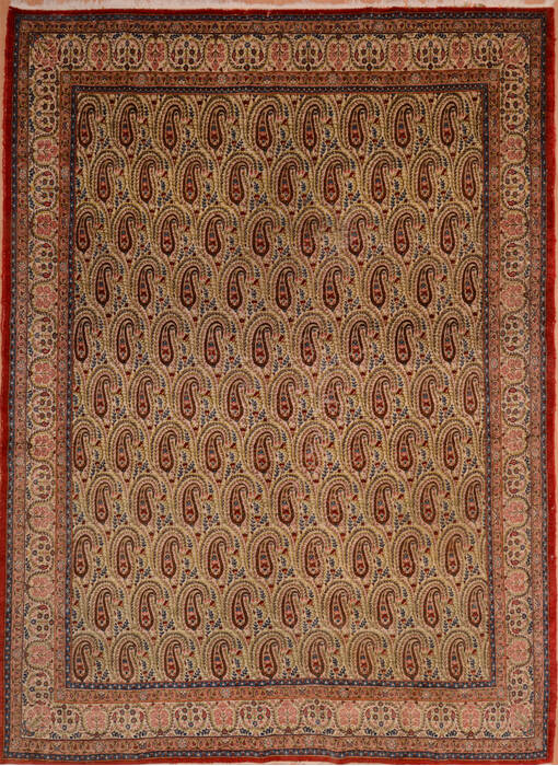 Yazd Green Hand Knotted 82 X 114  Area Rug 134-108985 Image 0