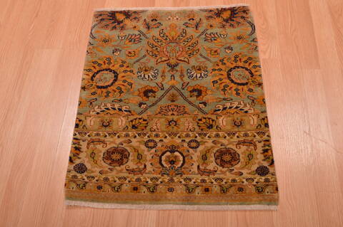 Modern Beige Square Hand Knotted 20 X 25  Area Rug 100-108988 Image 4