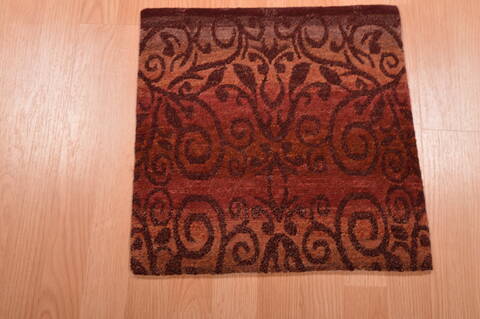 Modern Red Hand Knotted 16 X 17  Area Rug 100-108989 Image 1