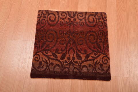 Modern Red Hand Knotted 16 X 17  Area Rug 100-108989 Image 3