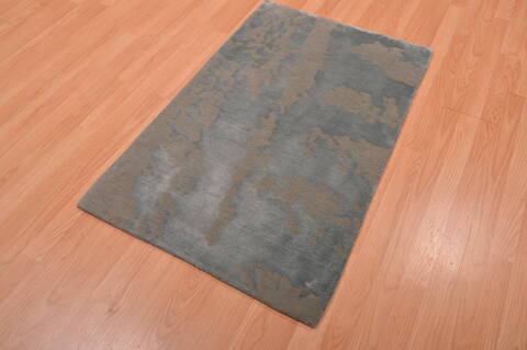 Modern Blue Hand Knotted 26 X 40  Area Rug 100-108997 Image 10