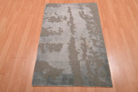 Modern Blue Hand Knotted 26 X 40  Area Rug 100-108997 Image 1