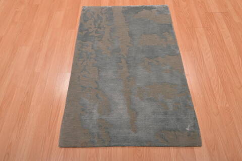 Modern Blue Hand Knotted 26 X 40  Area Rug 100-108997 Image 4