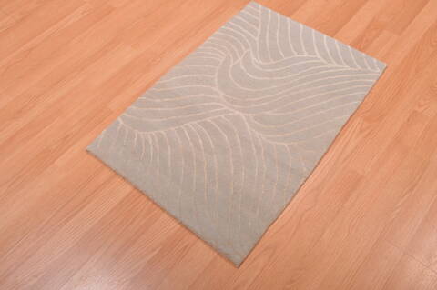 Modern Blue Hand Knotted 20 X 211  Area Rug 100-108999 Image 5