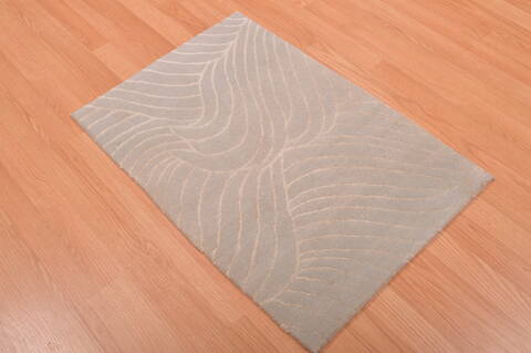 Modern Blue Hand Knotted 20 X 211  Area Rug 100-108999 Image 6