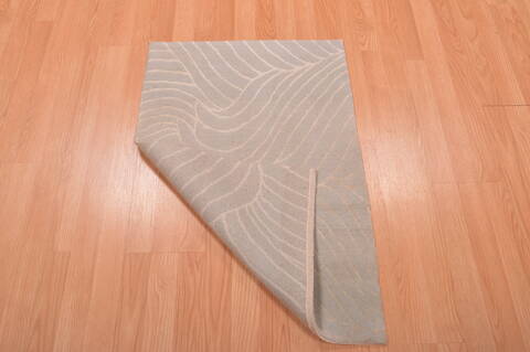 Modern Blue Hand Knotted 20 X 211  Area Rug 100-108999 Image 9