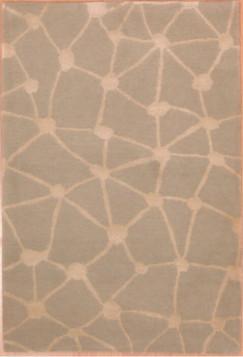 Modern Blue Hand Knotted 20 X 30  Area Rug 100-109000 Image 0