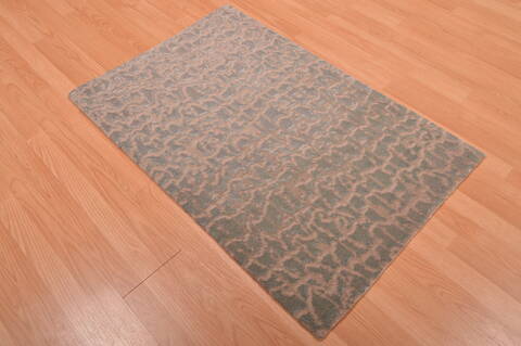 Modern Blue Hand Knotted 27 X 40  Area Rug 100-109001 Image 2