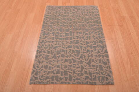 Modern Blue Hand Knotted 27 X 40  Area Rug 100-109001 Image 3