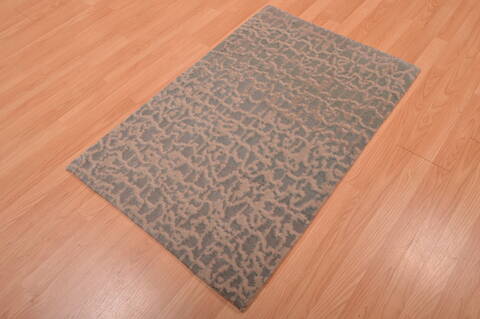 Modern Blue Hand Knotted 27 X 40  Area Rug 100-109001 Image 4