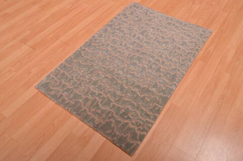 Modern Blue Hand Knotted 27 X 40  Area Rug 100-109001 Image 7