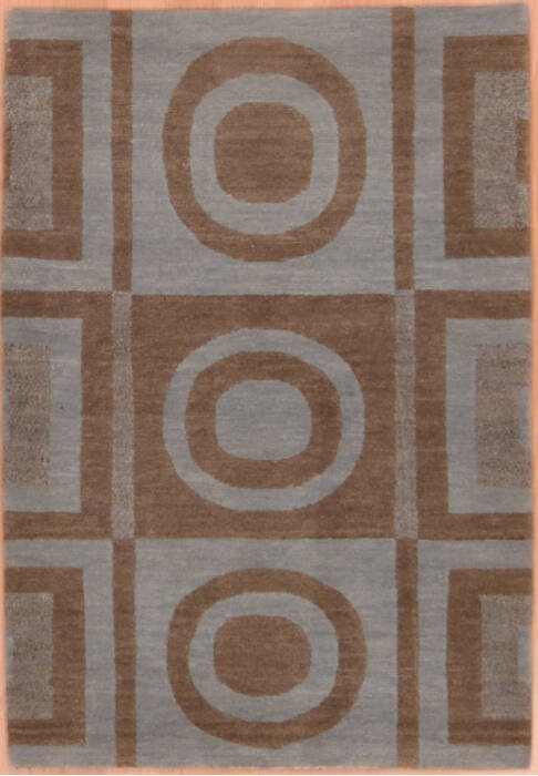Modern Blue Hand Knotted 20 X 30  Area Rug 100-109002 Image 0