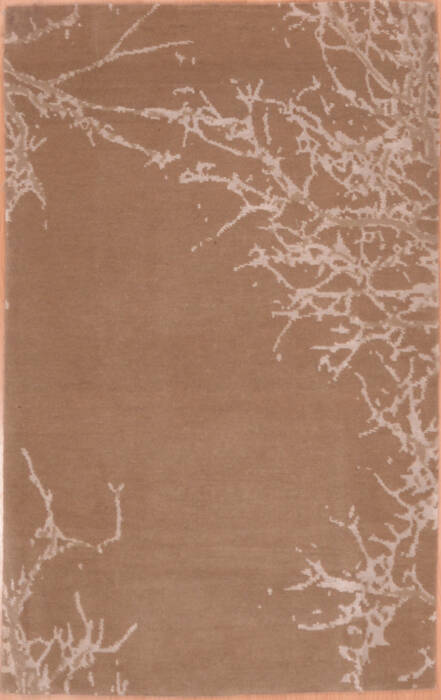 Modern Beige Hand Knotted 27 X 42  Area Rug 100-109005 Image 0