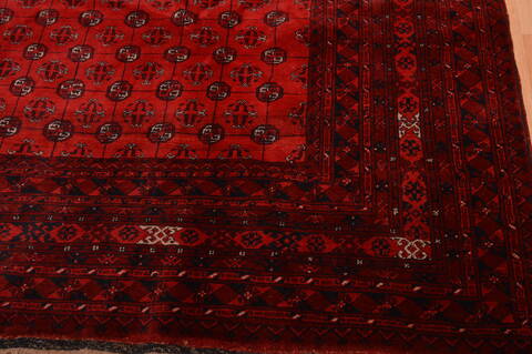 Khan Mohammadi Red Hand Knotted 84 X 110  Area Rug 100-109009 Image 10