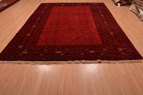 Khan Mohammadi Red Hand Knotted 84 X 110  Area Rug 100-109009 Image 1
