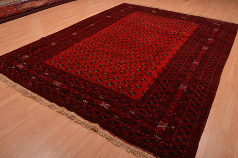 Khan Mohammadi Red Hand Knotted 84 X 110  Area Rug 100-109009 Image 4