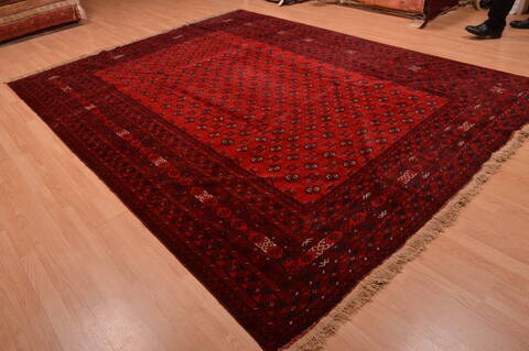 Khan Mohammadi Red Hand Knotted 84 X 110  Area Rug 100-109009 Image 5